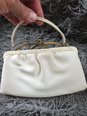 Classic Cream Women's Frame-Top Handbag